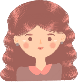 Brown wavy hair woman